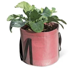 Gardener's Supply Company Reinforced Colorful Grow Bag With Handles | For Portable Vegetable Planting 12" X 11" - Red