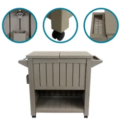 Sunnydaze Decor Sunnydaze Rolling Patio Serving Cart With Prep Table, Cooler And Storage -Outdoor Garden Store GUEST 431678d2 348c 4f9d bc30 3e4daa084c39