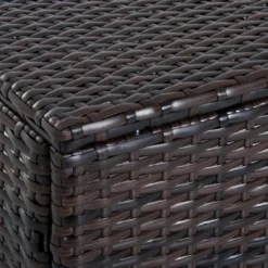 Outsunny 2 Pc 20" Outdoor PE Rattan Wicker Ottoman, Fade-Resistant Patio Footrest With Soft Cushion, Steel Frame, Dark Brown, White -Outdoor Garden Store GUEST 43ed4aff 980e 4220 8d1b c2fcdee67818