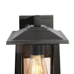 2pk 11" Metal/Glass Square Outdoor Wall Lights Matte Black - LNC -Outdoor Garden Store GUEST 43f40e7a 74d3 4307 afdc 84f6c31af12e