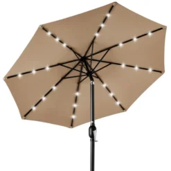 Best Choice Products 10ft Solar LED Lighted Patio Umbrella W/ Tilt Adjustment, UV-Resistant Fabric -Outdoor Garden Store GUEST 462282aa 95ad 4052 9dcb e856f2501669