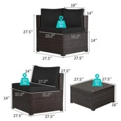 Tangkula 6 PCS Patio Rattan Furniture Set Outdoor Wicker Conversation Sofa Set W/Tempered Glass Coffee Table 17 Tangkula 6 PCS Patio Rattan Furniture Set Outdoor Wicker Conversation Sofa Set W/Tempered Glass Coffee Table -Outdoor Garden Store GUEST 4650d340 5cee 4418 8355 13bd7e0e1802