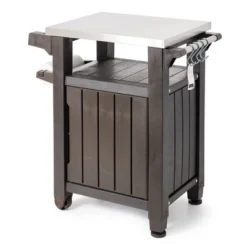 Keter Unity Portable 40 Gal Outdoor Table And Storage Cabinet W/ Accessory Hooks, Stainless Steel Top For Patio Kitchen Island Or Bar Cart 13 Keter Unity Portable 40 Gal Outdoor Table And Storage Cabinet W/ Accessory Hooks, Stainless Steel Top For Patio Kitchen Island Or Bar Cart -Outdoor Garden Store GUEST 46726c25 39fe 4d53 8f0e 5f528ff3dd7e