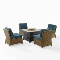 Bradenton 5pc Outdoor Wicker Armless Chair & Fire Table Set - Crosley 38 Bradenton 5pc Outdoor Wicker Armless Chair & Fire Table Set - Crosley -Outdoor Garden Store GUEST 47577403 65da 4c93 bc1e 002feb87c01f