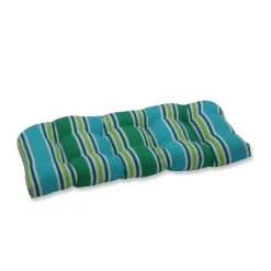 Aruba Stripe Wicker Outdoor Loveseat Cushion - Pillow Perfect -Outdoor Garden Store GUEST 478f502d ab97 433e a24c 977c5f7c9881