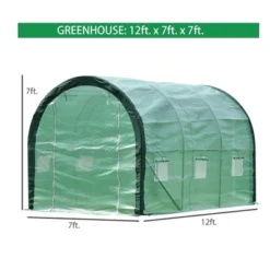 Aoodor 12ft. X 7ft. X 7ft. Outdoor Walk-in Large Tunnel Greenhouse 2 Roll-Up Zipper Door -Outdoor Garden Store GUEST 479c2025 b041 4a1d b59b c40aa5c07396