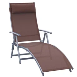 Outsunny Steel Fabric Outdoor Folding Chaise Lounge Chair Recliner With Portable Design & 7 Adjustable Backrest Positions -Outdoor Garden Store GUEST 47e739c2 f2e0 43c5 9707 d4650f404f56