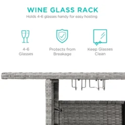 Best Choice Products Outdoor Patio Wicker Bar Counter Table W/ 2 Steel Shelves, 2 Sets Of Rails -Outdoor Garden Store GUEST 485afa77 be11 49cc 926f 91313902c1ea