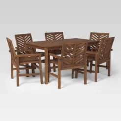 7pc Slatted Chevron Acacia Patio Dining Set - Saracina Home 24 7pc Slatted Chevron Acacia Patio Dining Set - Saracina Home -Outdoor Garden Store GUEST 4871da67 cad9 4005 bad1 36caadb12835