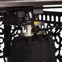 5pc Outdoor Dining Set With 48" Rectangle Fire Table & Deep Seating Swivel Rocking Chairs, Wind Blocker Lid & Covers - Oakland Living -Outdoor Garden Store GUEST 4899c095 98b2 4540 9073 b6c68de78e77