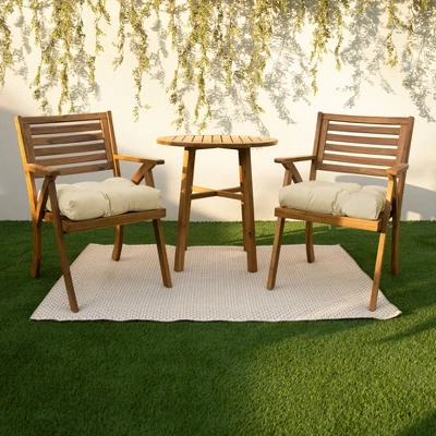 2pc 19" X 19" X 3" Outdoor Tufted U-Shaped Chair Cushions - Sorra Home 1 2pc 19" X 19" X 3" Outdoor Tufted U-Shaped Chair Cushions - Sorra Home