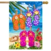 Hanging Flip Flops Summer House Flag Tropical Beach 28" X 40" Briarwood Lane
