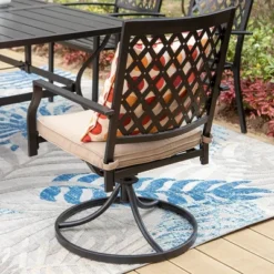 7pc Patio Set With 37" Table & Diamond Back Swivel Arm Chairs - Captiva Designs -Outdoor Garden Store GUEST 4a57b278 26ae 4280 94c4 7e830cf6e376