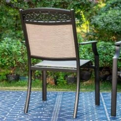 7pc Outdoor Dining Set With Sling Chairs & Large Rectangle Table With Umbrella Hole - Captiva Designs -Outdoor Garden Store GUEST 4a77c5ed 2711 40c7 8129 a8f67812de81