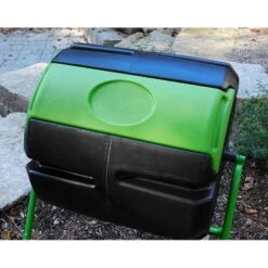 FCMP Outdoor HF-RM4000 HOTFROG 37 Gallon Plastic Single Chamber Roto Tumbling Composter Outdoor Elevated Rotating Garden Compost Bin, Black/Green -Outdoor Garden Store GUEST 4b622ee9 bdd6 49a3 85f5 eea9fb109856