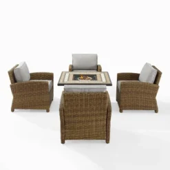 Bradenton 5pc Outdoor Wicker Arm Chair & Fire Table Set - Crosley 25 Bradenton 5pc Outdoor Wicker Arm Chair & Fire Table Set - Crosley -Outdoor Garden Store GUEST 4d3b41e3 8526 4da2 aed8 c4a3163890ea