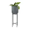 Olivia & May Modern Metal Planter Pot Gray