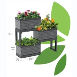 FlexSpace Tiered Modular Grey Raised Garden Bed Planter - Southern Patio -Outdoor Garden Store GUEST 4e6414cb 1671 4717 8a71 30eed8b7fa2d