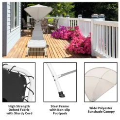 Costway Chaise Lounge Chair With Canopy Hammock Chair With Canopy OrangeBeigeTurquoise -Outdoor Garden Store GUEST 4e77aa01 c706 4e7b b463 3d5cbb15a96f