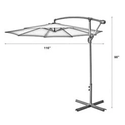 SUGIFT 9.5' UV Resistant Offset Tilting Cantilever Patio Umbrella-Beige -Outdoor Garden Store GUEST 500686c6 5111 4924 9a0b f4cd6fbd29df