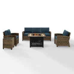 Bradenton 5pc Outdoor Wicker Conversation Set With Fire Table - Crosley 37 Bradenton 5pc Outdoor Wicker Conversation Set With Fire Table - Crosley -Outdoor Garden Store GUEST 50344318 1841 4d7a b103 7adaa8e0403d