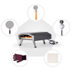 Captiva Designs E02GR011 Propane Gas Outdoor Pizza Oven - Black