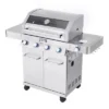 4-Burner Propane Stainless Steel Gas Grill With ClearView Lid Model 41847NG - Monument Grills