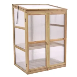 Costway Garden Portable Wooden GreenHouse Cold Frame Raised Plants Shelves Protection -Outdoor Garden Store GUEST 529c53e9 9e8c 4179 8f1c dccab91f149a