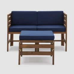 3pc Modular Acacia Wood Patio Chat Set With Cushions - Saracina Home -Outdoor Garden Store GUEST 52b769b2 601c 4a9b 998b 9ea4cc3064c7