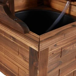 JOMEED Outdoor Decorative Rustic Farmhouse Wooden Wishing Well Water Fountain With Adjustable Flow Rate And 120 Volt Pump, Natural Carbonized Finish 7 JOMEED Outdoor Decorative Rustic Farmhouse Wooden Wishing Well Water Fountain With Adjustable Flow Rate And 120 Volt Pump, Natural Carbonized Finish -Outdoor Garden Store GUEST 53fc98db 876d 45a4 a895 ff7a26300055