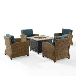 Bradenton 5pc Outdoor Wicker Arm Chair & Fire Table Set - Crosley 38 Bradenton 5pc Outdoor Wicker Arm Chair & Fire Table Set - Crosley -Outdoor Garden Store GUEST 542c58e1 de31 46f7 8ff5 78e85e9240a9
