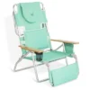 Ostrich Deluxe Padded 3-N-1 Lightweight Portable Adjustable Outdoor Folding Chair For Lawn Beach Lake Camping Lounge With Footrest, Teal (2 Pack)