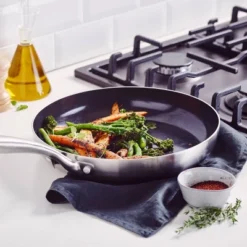 Blue Diamond 11" Stainless Steel Clad Pro Open Frypan Metallic Silver