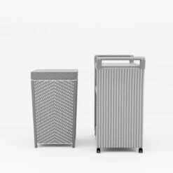 2pc Maksville Contemporary Outdoor Serving Cart & Trash Can - MiBasics -Outdoor Garden Store GUEST 558773f6 bb84 4679 b292 02975466534e