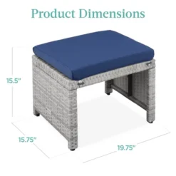 Best Choice Products Set Of 2 Multipurpose Patio Wicker Ottomans W/ Removable Cushions, Steel Frame -Outdoor Garden Store GUEST 5590b20c 09ae 463c 924a ab589f40aa1d