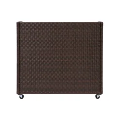 Teamson Home 39.5" Veronica Rolling Outdoor PE Rattan Bar Cart With Storage, Brown -Outdoor Garden Store GUEST 55cfc7a0 4cd5 4bfe 9521 3fc647174183