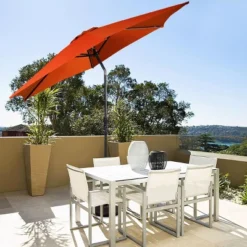 Costway 9FT Patio Umbrella Patio Market Steel Tilt W/ Crank Outdoor Yard Garden Orange -Outdoor Garden Store GUEST 568399ae 9cc9 4afa 909c f6009cb86443