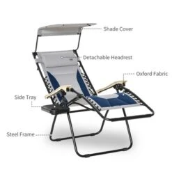 Outsunny Zero Gravity Folding Reclining Chair, Outdoor Steel Lounger Chair With Padded Fabric, Cup Holder, Shade Cover, And Headrest For Poolside, Events, And Camping -Outdoor Garden Store GUEST 584b4049 3cfe 4202 8ade bd42f45249e1