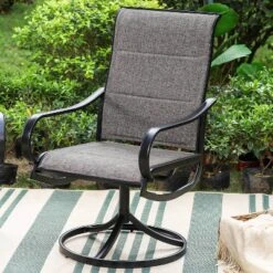 Patio Set With Steel Table With 1.57" Umbrella Hole & Steel Swivel Sling Arm Chairs - Captiva Designs -Outdoor Garden Store GUEST 585bdcad a570 4cd0 8b8f a5c075c6d19c