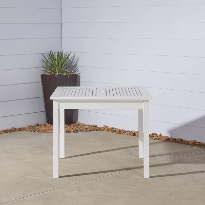 Bradley Outdoor Square Patio Stacking Table - White - Vifah 3 Bradley Outdoor Square Patio Stacking Table - White - Vifah - Image 3