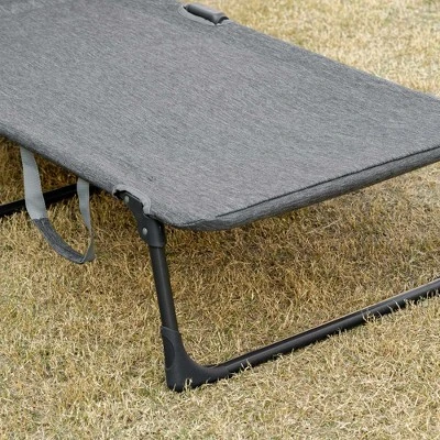 Outsunny Outdoor Folding Chaise Lounge Chair, Mesh Fabric Pool Chair With Adjustable Backrest, Pillow And Cup Holder For Poolside, Deck, Gray 5 Outsunny Outdoor Folding Chaise Lounge Chair, Mesh Fabric Pool Chair With Adjustable Backrest, Pillow And Cup Holder For Poolside, Deck, Gray - Image 5