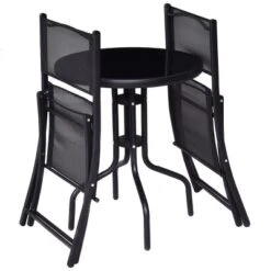Costway 3 Pcs Bistro Set Garden Backyard Table Folding Chairs Outdoor Patio Furniture -Outdoor Garden Store GUEST 5951d9b1 4a73 4bd1 b4bc b6d27b469af5
