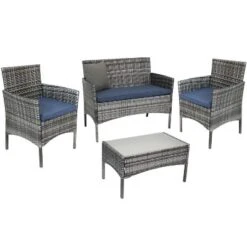 Sunnydaze Decor Sunnydaze Outdoor Dunmore Patio Conversation Furniture Set With Loveseat, Chairs, And Table - 4pc -Outdoor Garden Store GUEST 59b7bdf6 8b8c 4bc1 a1be 60db5697a078