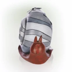 7" "Create" Snail Statue With Solar-Powered LED Light Heathered Gray/White/Copper - Alpine Corporation -Outdoor Garden Store GUEST 5a1aa281 50ca 44f5 a93f 65f57ff6c05f