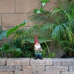 11" Polyresin Hunting Shirt Garden Gnome Statue Green - Alpine Corporation