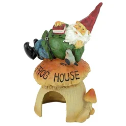 Design Toscano Gnome Frog House Garden Statue - Multicolored