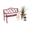 Metal Patio Bench With Steel Frame - Red - Captiva Designs