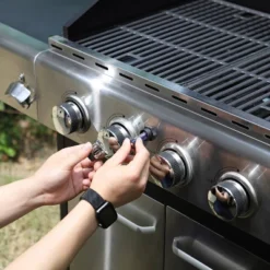 Captiva Designs E02GR001 Stainless Steel 4-Burner Propane Gas Grill With Side Burner And Side Tables -Outdoor Garden Store GUEST 5e0f25c7 cd68 4994 9908 6a4497019563