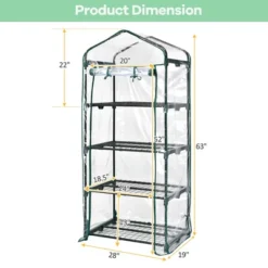 Costway White Mini Greenhouse W/ PVC Cover 4-Tier Portable Warm House 28'' X 19'' X 63'' -Outdoor Garden Store GUEST 5e153639 f59b 4829 b3f5 86ff57bbfab9