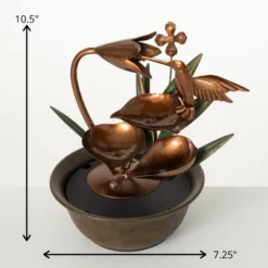 10.5"H Sullivans Copper Hummingbird Fountain, Multicolored -Outdoor Garden Store GUEST 5e3cf146 1fa2 47ab 860f 635bde03a217